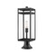 Z-Lite Nuri 1 Light Outdoor Pier Mounted Fixture, Black & Clear 596PHBR-553PM-BK - alternate 1